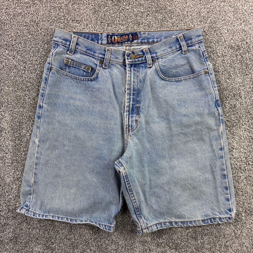 Vintage Omaha Jean Company Denim Shorts Mens 33 Blue Light‎ Wash Blue 402 Model
